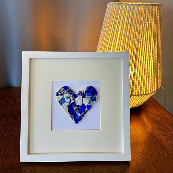 Other - I’ve Got the Blues - Beach Glass Heart Wall Art